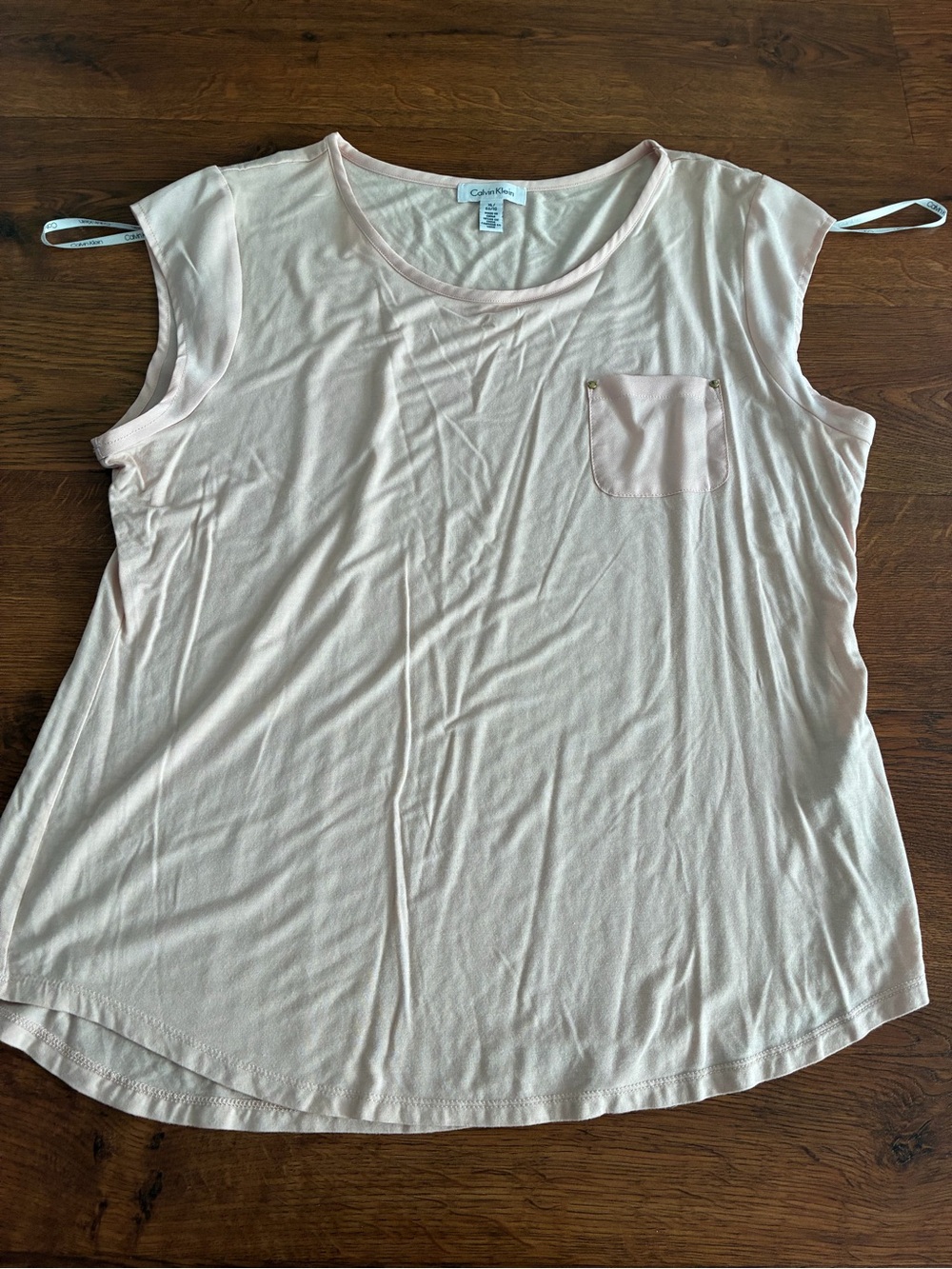 New Calvin Klein light pink cap-sleeve top
